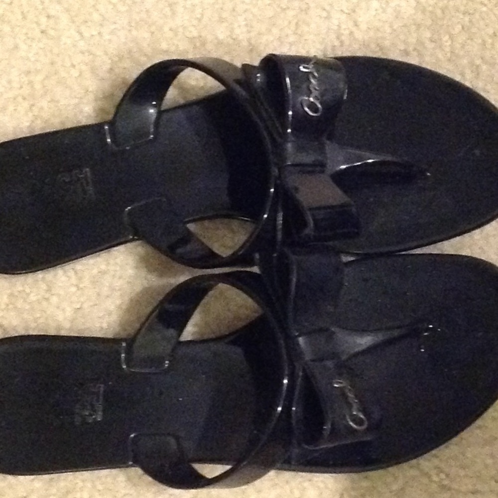 Coach black sandals size 7 pre-owned